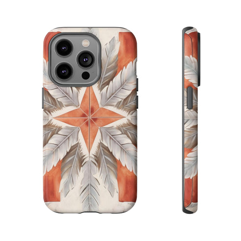 Silver Feather Compass - Impact Resistant Phone Case